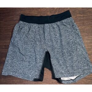 Lululemon Men's T.H.E Short Linerless 7 Inch Teal White Speckle Medium